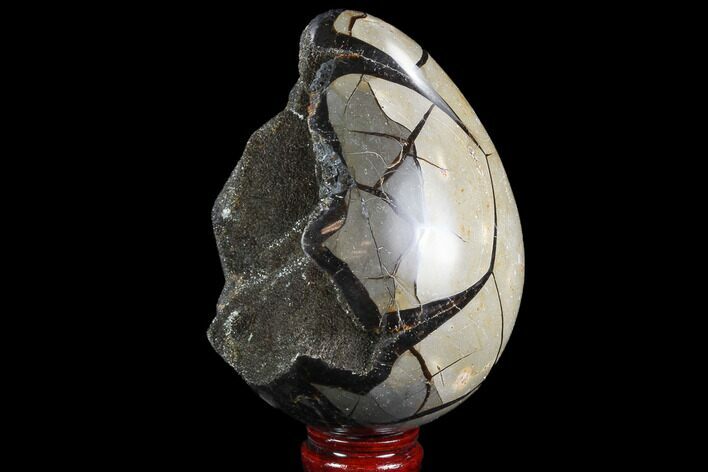 Septarian Dragon Egg Geode - Black Crystals #96720